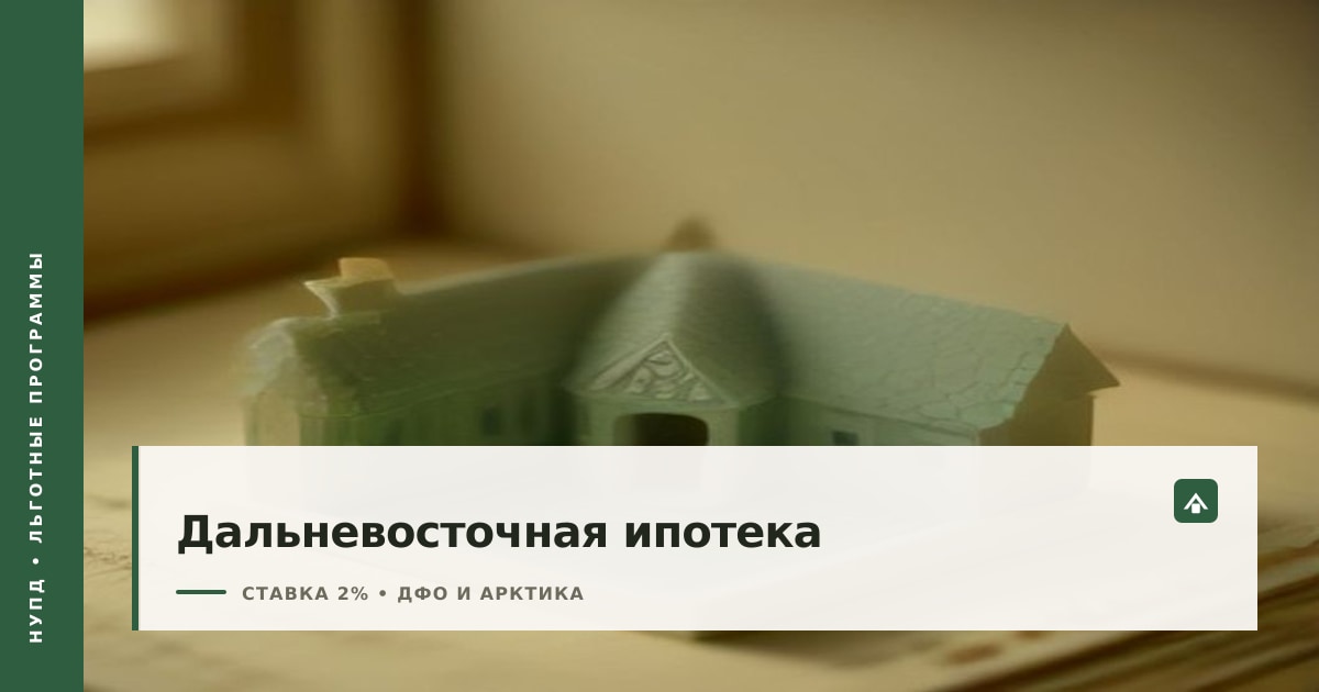 Обложка статьи о дальневосточной ипотеке: карта побережья, компас и модель дома