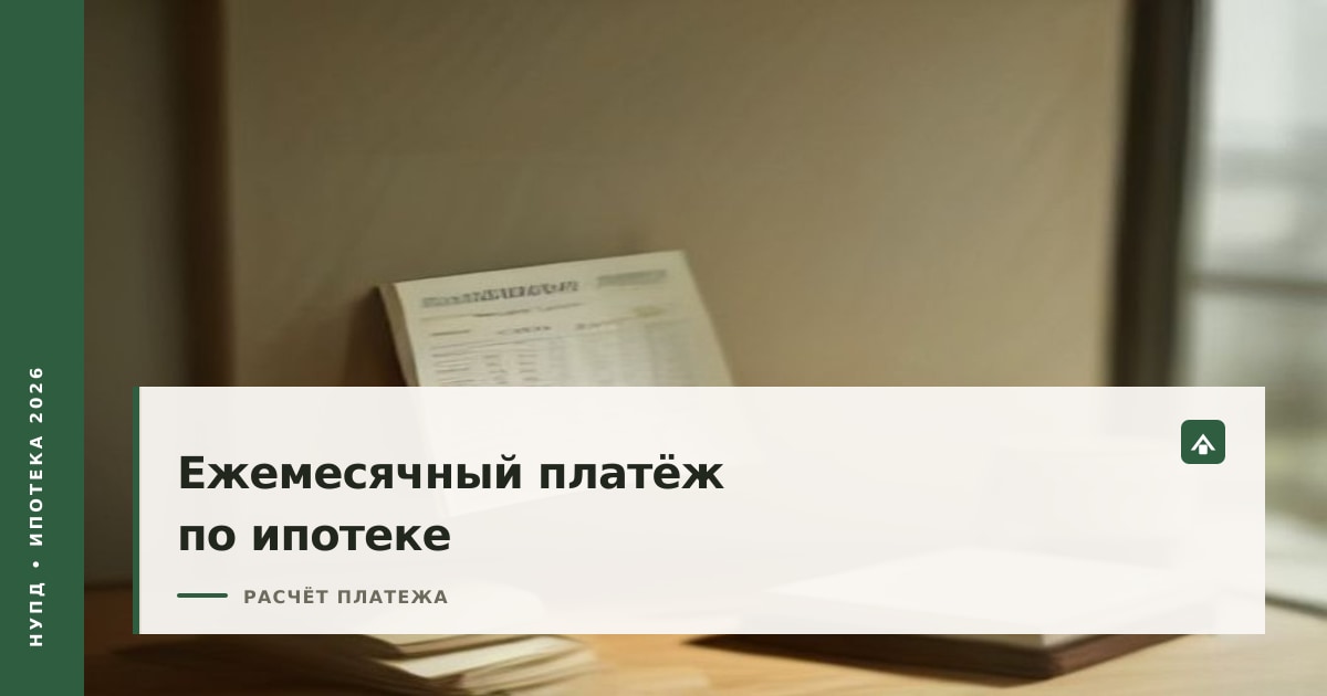 Обложка статьи о ежемесячном платеже по ипотеке: календарь с отмеченной датой и график выплат