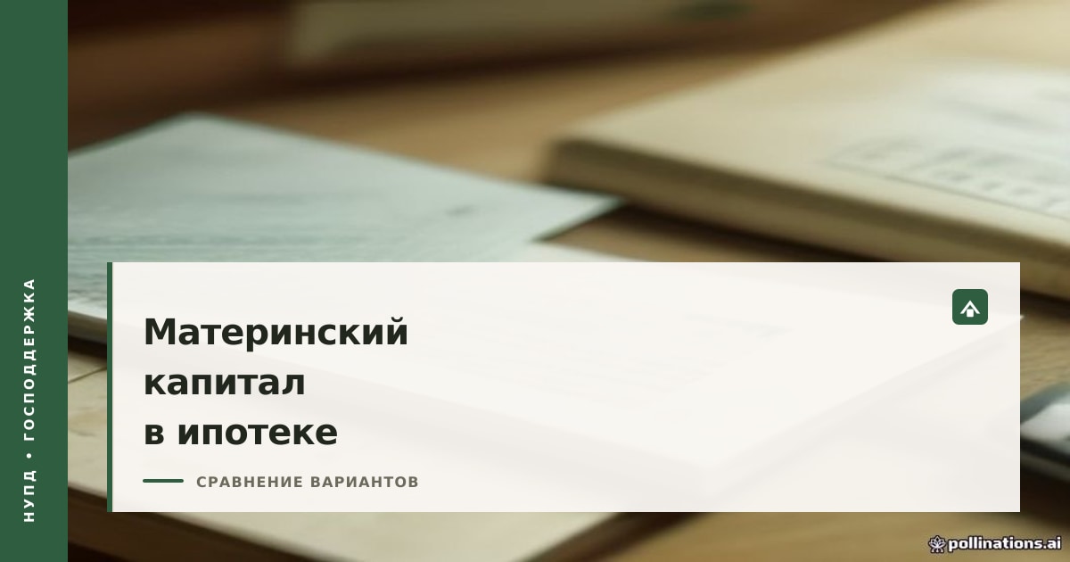 Обложка статьи о семейной ипотеке с материнским капиталом: дом, сертификат и расчёт платежа