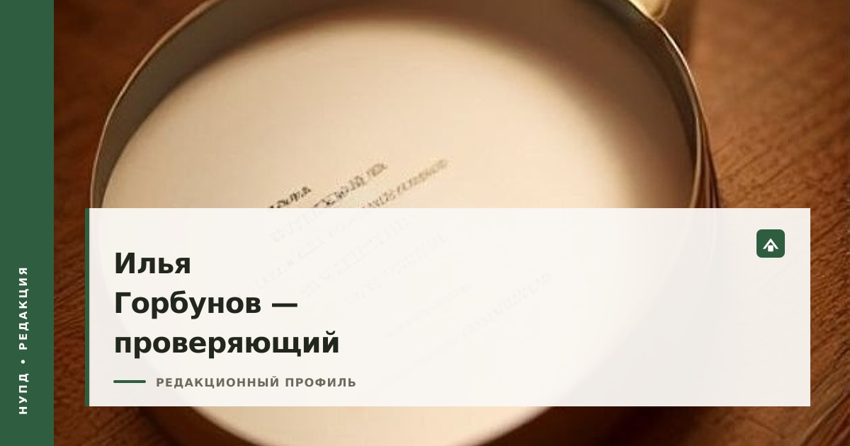 Профиль проверяющего «Нупд» Ильи Горбунова: раскрытый договор и лупа на рабочем столе