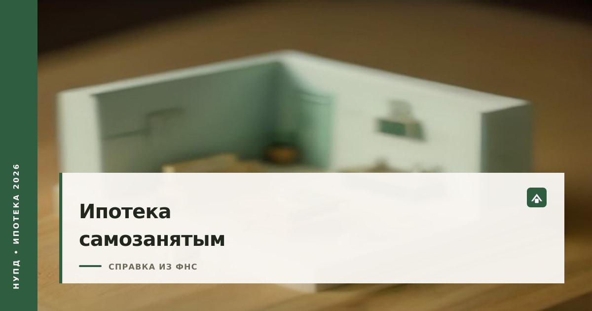 Обложка статьи об ипотеке для самозанятых: смартфон, калькулятор и модель дома