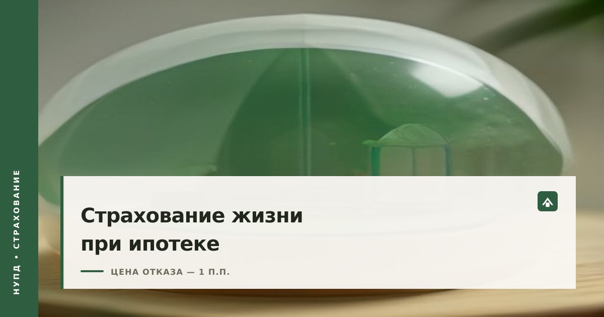 Обложка статьи о страховании жизни: полис и зонт над моделью дома