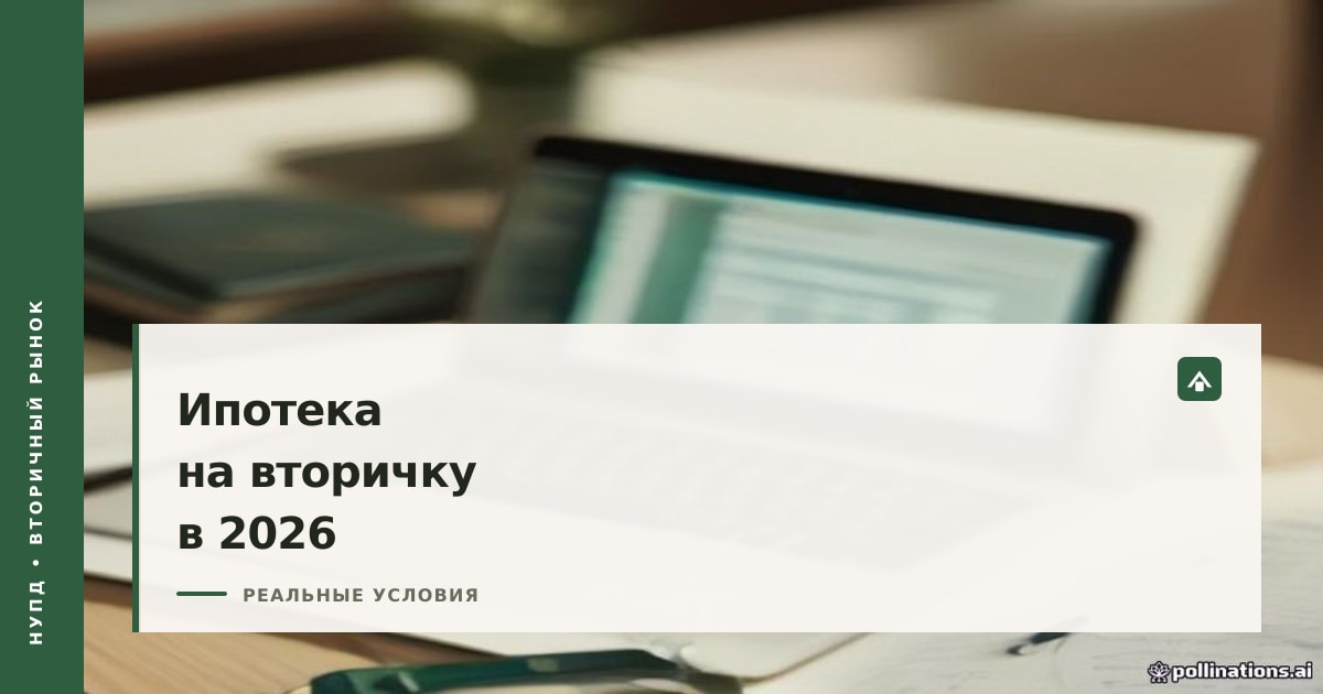 Обложка статьи об ипотеке на вторичное жильё: дом с ключами и калькулятор платежей